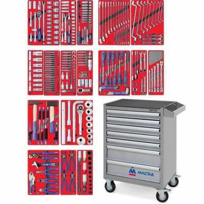 Набор инструментов "ЭКСПЕРТ" в серой тележке, 323 предмета МАСТАК 52-07323G Готовые решения в тележках МАСТАК фото, изображение